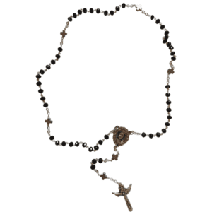 Rosario de Cinco Misterios. Cristal Careado Negro